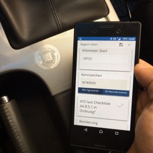 mobile Zeiterfassung App Kennzeichenerfassung Kilometer Abfahrtskontrolle
